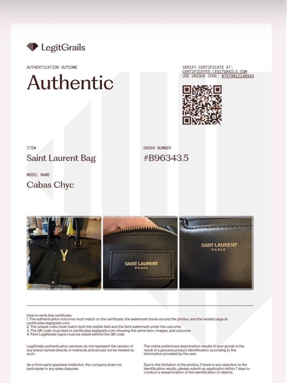 Saint Laurent Black Smooth Calfskin Leather Medium Classic Y Cabas Bag - Picture 11 of 11